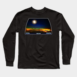 Total Solar Eclipse New England Lake Adirondack Mountains New York Long Sleeve T-Shirt